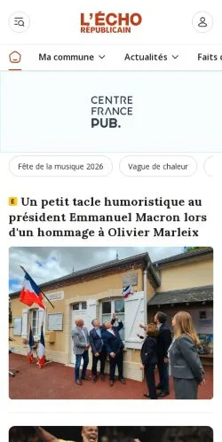 Anteprima del sito L’Écho Républicain, media di Francia per articoli sponsorizzati