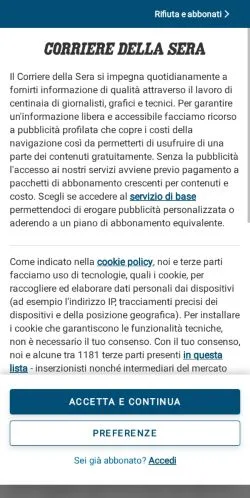 Anteprima del sito Corriere Del Veneto, media di Italia per articoli sponsorizzati