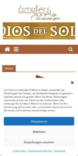 Podgląd witryny Smokersplanet, medium z kraju Niemcy do artykułów sponsorowanych