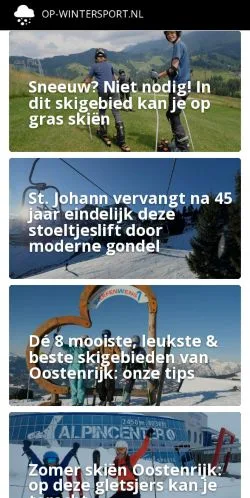 Podgląd witryny Op Wintersport, medium z kraju Holandia do artykułów sponsorowanych