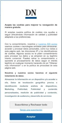스폰서 기사용 스페인 매체 Diario de Navarra 사이트 미리보기