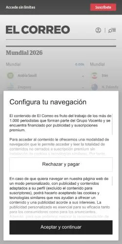 スポンサード記事向けのスペインメディア、El Correoのサイトプレビュー