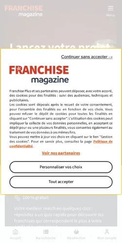 스폰서 기사용 프랑스 매체 Franchise Magazine 사이트 미리보기