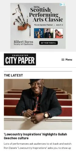 Podgląd witryny Charleston City Paper, medium z kraju Stany Zjednoczone do artykułów sponsorowanych