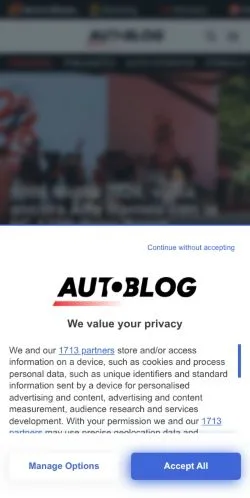 Vorschau der Website Autoblog, Medium aus Italien für gesponserte Artikel