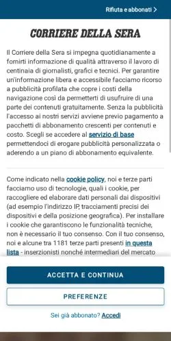 Pré-visualização do site Corriere Fiorentino, meio de Itália para artigos patrocinados