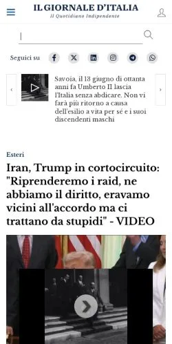 Vista previa del sitio Il Giornale d'Italia, medio de Italia para artículos patrocinados