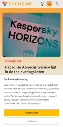Voorbeeld van de site Techzine, medium uit Nederland voor gesponsorde artikelen