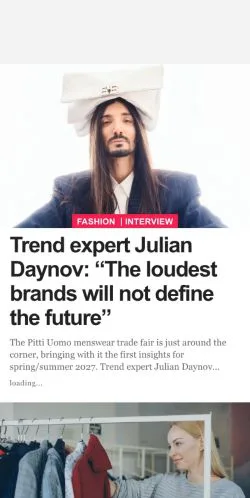 Anteprima del sito FashionUnited, media di Regno Unito per articoli sponsorizzati