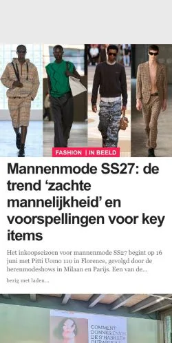 Anteprima del sito FashionUnited, media di Belgio per articoli sponsorizzati