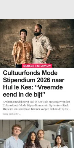 Vista previa del sitio FashionUnited, medio de Países Bajos para artículos patrocinados