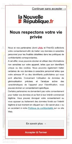 Anteprima del sito La Nouvelle République, media di Francia per articoli sponsorizzati