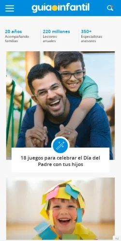 Pré-visualização do site Guía Infantil, meio de Espanha para artigos patrocinados