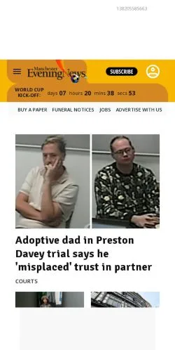 Anteprima del sito Manchester Evening News, media di Regno Unito per articoli sponsorizzati
