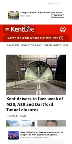 Anteprima del sito Kent Live, media di Regno Unito per articoli sponsorizzati