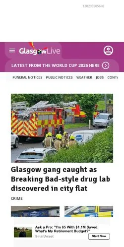 Anteprima del sito Glasgow Live, media di Regno Unito per articoli sponsorizzati