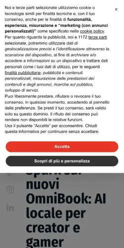 Voorbeeld van de site Tom's Hardware, medium uit Italië voor gesponsorde artikelen