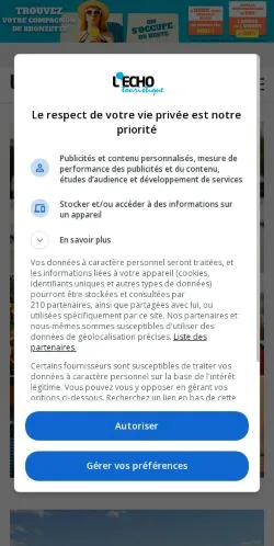 Anteprima del sito L'Echo Touristique, media di Francia per articoli sponsorizzati