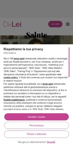 Forhåndsvisning af DiLei, medie fra Italien til sponsorerede artikler