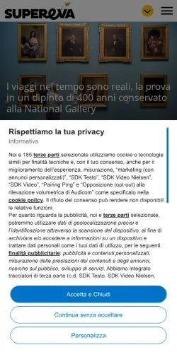 Anteprima del sito SuperEva, media di Italia per articoli sponsorizzati
