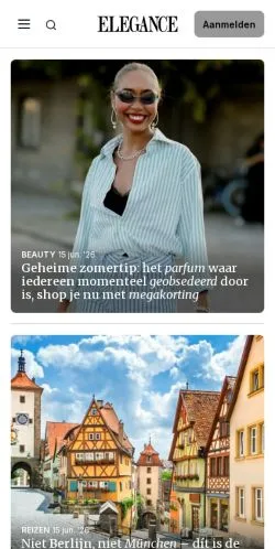Anteprima del sito Elegance, media di Paesi Bassi per articoli sponsorizzati