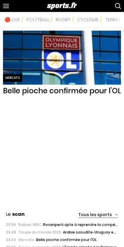 Anteprima del sito Sports, media di Francia per articoli sponsorizzati