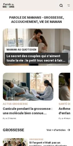 Forhåndsvisning af Parole de Mamans, medie fra Frankrig til sponsorerede artikler