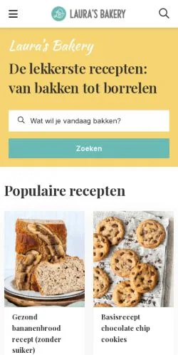 Anteprima del sito Laura's Bakery, media di Paesi Bassi per articoli sponsorizzati