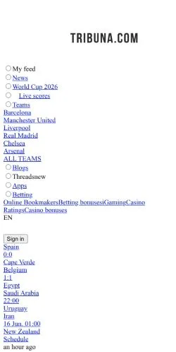 Vorschau der Website Tribuna Football, Medium aus Vereinigte Staaten für gesponserte Artikel