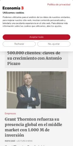 Anteprima del sito Economía 3, media di Spagna per articoli sponsorizzati
