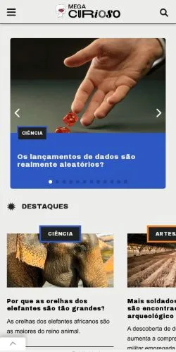 Anteprima del sito Mega Curioso, media di Brasile per articoli sponsorizzati
