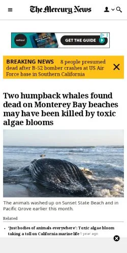 Anteprima del sito The Mercury News, media di Stati Uniti per articoli sponsorizzati