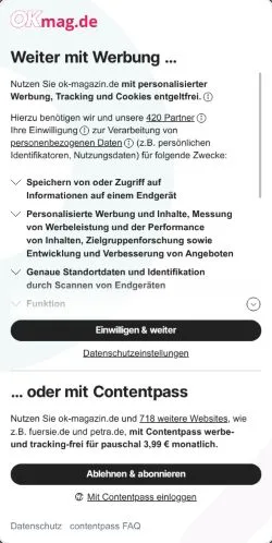 Anteprima del sito Ok Magazin, media di Germania per articoli sponsorizzati