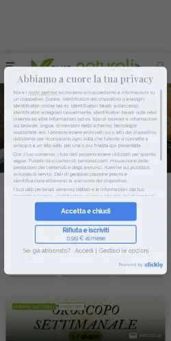 Anteprima del sito Cure Naturali, media di Italia per articoli sponsorizzati