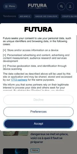 スポンサード記事向けのフランスメディア、Futuraのサイトプレビュー