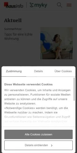 Anteprima del sito Hausinfo, media di Svizzera per articoli sponsorizzati