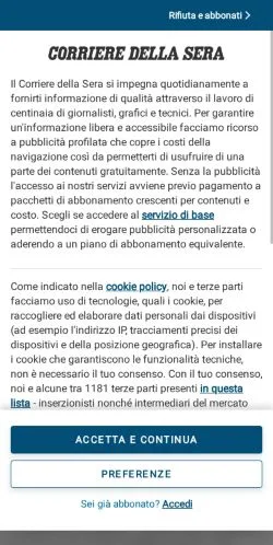 Podgląd witryny Corriere Alto Adige, medium z kraju Włochy do artykułów sponsorowanych