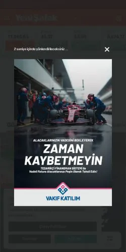 Anteprima del sito Yeni Şafak, media di Turchia per articoli sponsorizzati