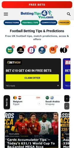 Podgląd witryny Football Betting Tips, medium z kraju Wielka Brytania do artykułów sponsorowanych