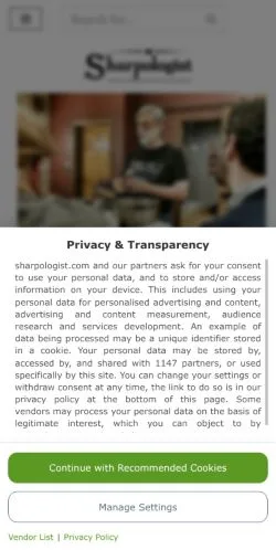 Pré-visualização do site Sharpologist, meio de Estados Unidos para artigos patrocinados