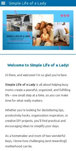 스폰서 기사용 미국 매체 Simple Life of a Lady 사이트 미리보기
