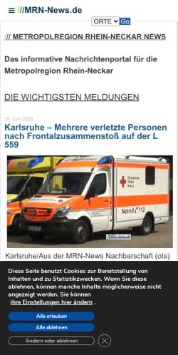Anteprima del sito MRN-News, media di Germania per articoli sponsorizzati