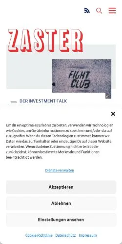 Anteprima del sito Zaster, media di Germania per articoli sponsorizzati