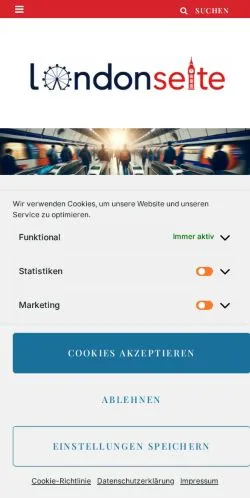 Podgląd witryny Londonseite, medium z kraju Niemcy do artykułów sponsorowanych