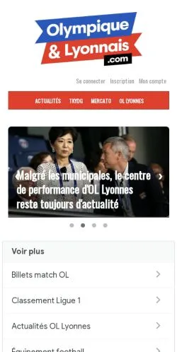 Anteprima del sito Olympique Et Lyonnais, media di Francia per articoli sponsorizzati