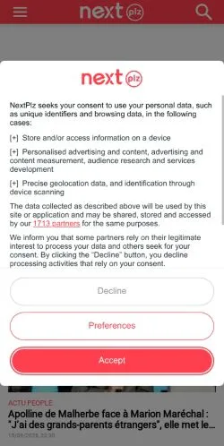 スポンサード記事向けのフランスメディア、NextPlzのサイトプレビュー
