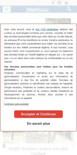 Anteprima del sito Maison & Travaux PRO, media di Francia per articoli sponsorizzati
