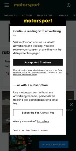 Anteprima del sito Motorsport, media di Francia per articoli sponsorizzati