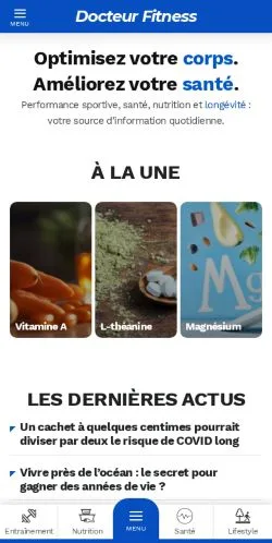 Anteprima del sito Docteur Fitness, media di Francia per articoli sponsorizzati
