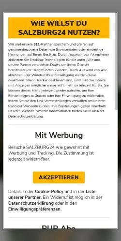 Anteprima del sito Salzburg24, media di Austria per articoli sponsorizzati